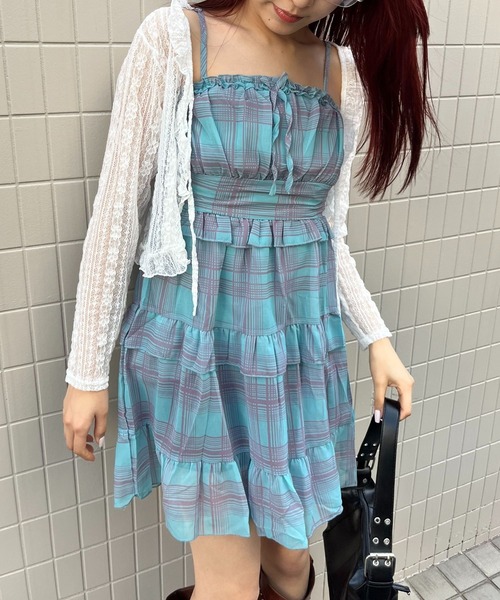 sevens(セブンズ)の「【sevens】OP ボリュームキャミミニワンピース(ワンピース・レディース・ブルー・FREE)」の1枚目の写真