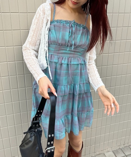 sevens(セブンズ)の「【sevens】OP ボリュームキャミミニワンピース(ワンピース・レディース・ブルー・FREE)」の14枚目の写真