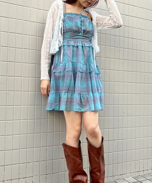 sevens(セブンズ)の「【sevens】OP ボリュームキャミミニワンピース(ワンピース・レディース・ブルー・FREE)」の15枚目の写真