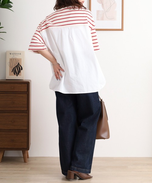 Arinomama(アリノママ)の「異素材切替タックトップス(Tシャツ/カットソー・レディース・イエロー系/グリーン系その他/レッド系/グレー系その他・FREE)」の14枚目の写真