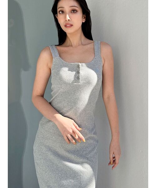 GYDA(ジェイダ)の「フロントボタンSymmetryGYDAキャミロングワンピース(ワンピース・レディース・ネイビー/ブラック/グレー・FREE)」の14枚目の写真