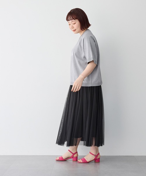 anyfee(エニフィー)の「【anyfee/プラスサイズ】刺繍ロゴ入り半袖ニットトップス(ニット/セーター・レディース・ネイビー/杢グレー・LL/3L/4L/5L)」の19枚目の写真