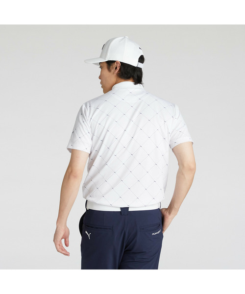 新品 未使用 プーマ ゴルフ モックネック シャツ 半袖 千鳥格子 M メンズ 新品 未使用 プーマ ゴルフ モックネック シャツ 半袖 千鳥格子