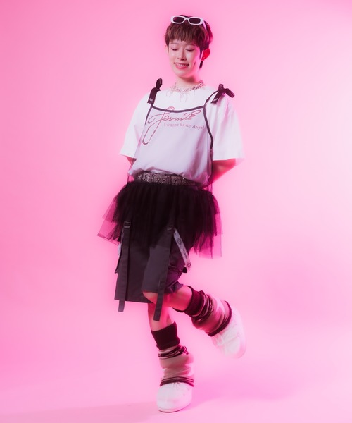 INTER FACTORY(インターファクトリー)の「ててみ - チュールキャミトップス made in INTER FACTORY(その他トップス・レディース・ピンク/ブラック・FREE)」の22枚目の写真