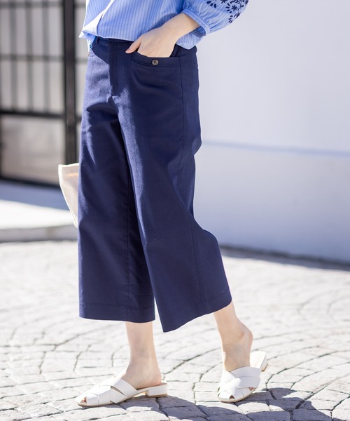 セール】【2025春夏】ストレッチクロップドパンツ（スラックス