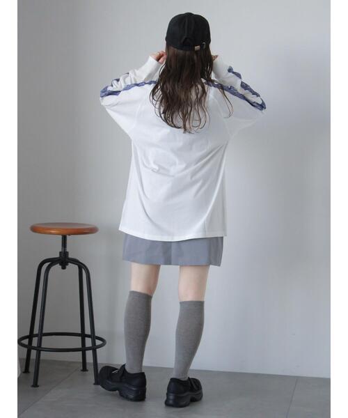 ehka sopo（エヘカソポ）の「袖レースロンT（Tシャツ/カットソー・レディース・ネイビー/グリーン/オフホワイト・F）」の4枚目の写真