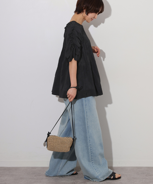 Torrazzo Donna（トラッゾドンナ）の「【TORRAZZO DONNA/トラッゾドンナ】2WAY TACK TOPS：ブラウス（シャツ/ブラウス・レディース・サックスブルー/ブラック/ホワイト・FREE）」の11枚目の写真