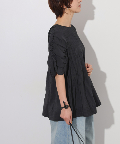 Torrazzo Donna（トラッゾドンナ）の「【TORRAZZO DONNA/トラッゾドンナ】2WAY TACK TOPS：ブラウス（シャツ/ブラウス・レディース・サックスブルー/ブラック/ホワイト・FREE）」の18枚目の写真