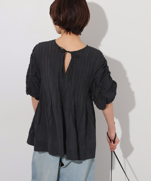 Torrazzo Donna（トラッゾドンナ）の「【TORRAZZO DONNA/トラッゾドンナ】2WAY TACK TOPS：ブラウス（シャツ/ブラウス・レディース・サックスブルー/ブラック/ホワイト・FREE）」の19枚目の写真