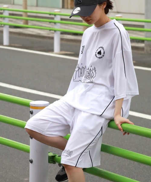 THRASHER(スラッシャー)の「【THRASHER/スラッシャー】オーバーサイズ パイピングデザイン 半袖ゲームシャツ(Tシャツ/カットソー・メンズ・ホワイト/ブラック/グリーン・M/L/XL)」の10枚目の写真
