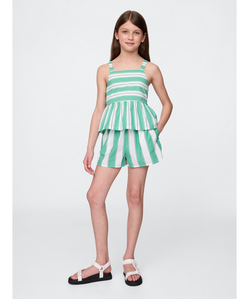 GAP（ギャップ）の「ポプリン ぺプラムトップス (キッズ)（キャミソール・キッズ・グリーン/ピンク・150cm/140cm/130cm/120cm/110cm/160cm）」の7枚目の写真