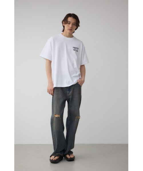 AZUL by moussy（アズールバイマウジー）の「バックフォトグラフィックTシャツ（Tシャツ/カットソー・メンズ・ホワイト/ブラック/ライトイエロー・SMALL/MEDIUM/LARGE）」の5枚目の写真