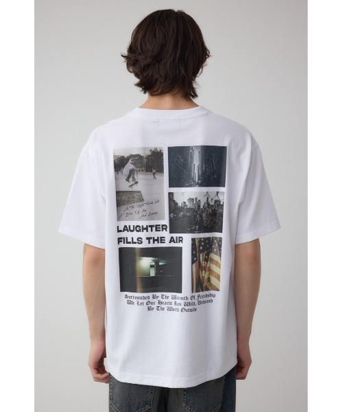 AZUL by moussy（アズールバイマウジー）の「バックフォトグラフィックTシャツ（Tシャツ/カットソー・メンズ・ホワイト/ブラック/ライトイエロー・SMALL/MEDIUM/LARGE）」の8枚目の写真