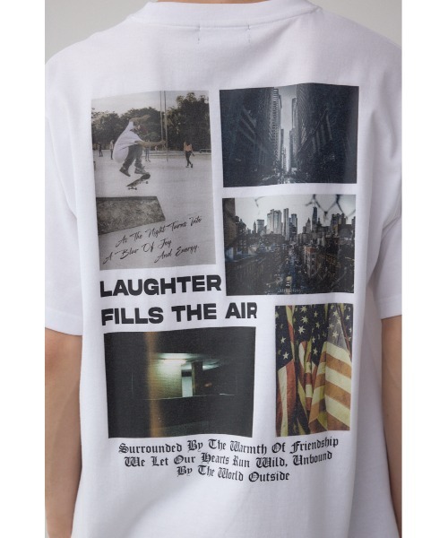 AZUL by moussy（アズールバイマウジー）の「バックフォトグラフィックTシャツ（Tシャツ/カットソー・メンズ・ホワイト/ブラック/ライトイエロー・SMALL/MEDIUM/LARGE）」の10枚目の写真
