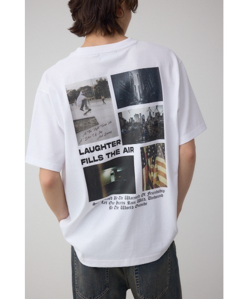 AZUL by moussy（アズールバイマウジー）の「バックフォトグラフィックTシャツ（Tシャツ/カットソー・メンズ・ホワイト/ブラック/ライトイエロー・SMALL/MEDIUM/LARGE）」の11枚目の写真