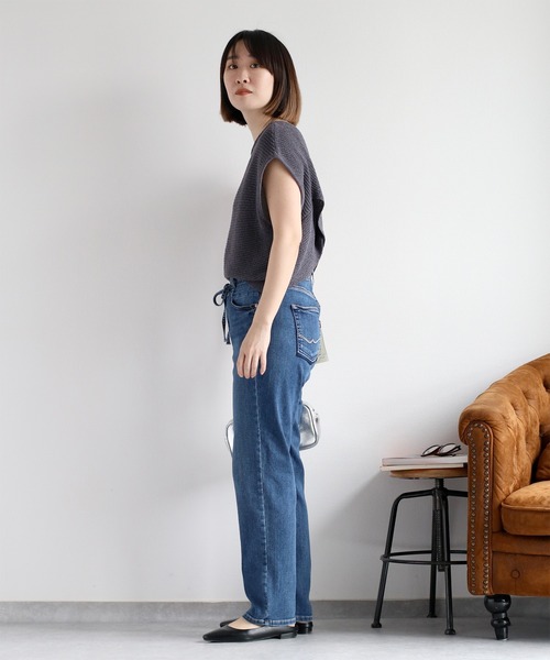 cepo(セポ)の「〈前後2way〉畦編みクロスベスト(ベスト・レディース・オフホワイト/チャコール/グレイッシュベージュ・M)」の19枚目の写真