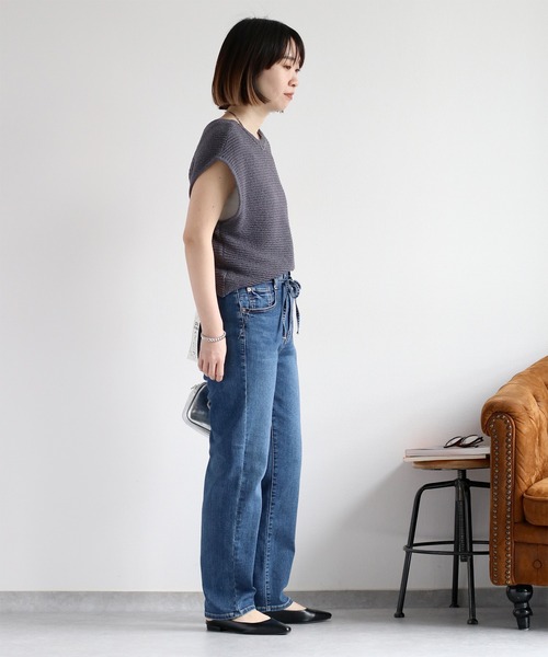 cepo(セポ)の「〈前後2way〉畦編みクロスベスト(ベスト・レディース・オフホワイト/チャコール/グレイッシュベージュ・M)」の22枚目の写真