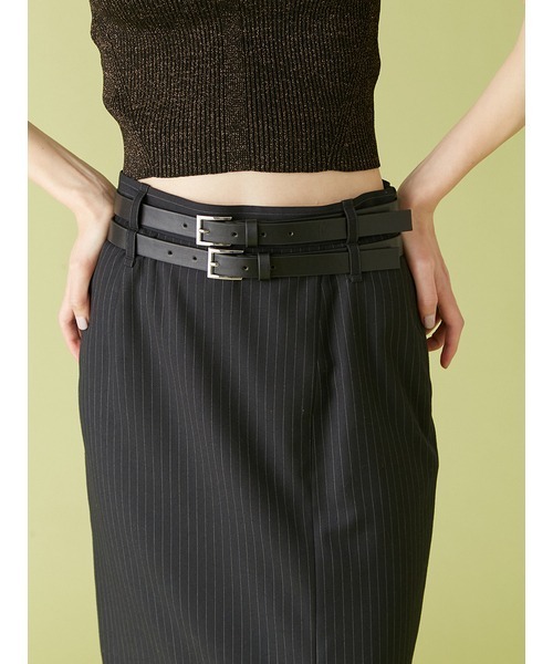 ダブルベルトタイトスカート（スカート）｜LILY BROWN（リリー