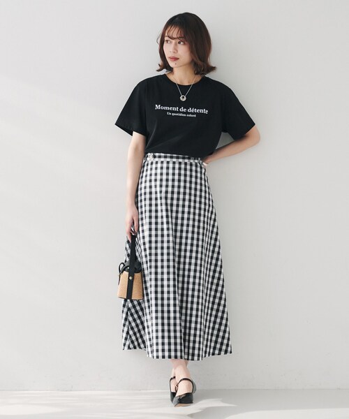 UNTITLED(アンタイトル)の「【後ろウエストゴム/洗える】ギンガムチェックAラインスカート(スカート・レディース・ブラウン系その他3/ブラック系1・46/48/50/00/01/02/03/44/42/04)」の13枚目の写真