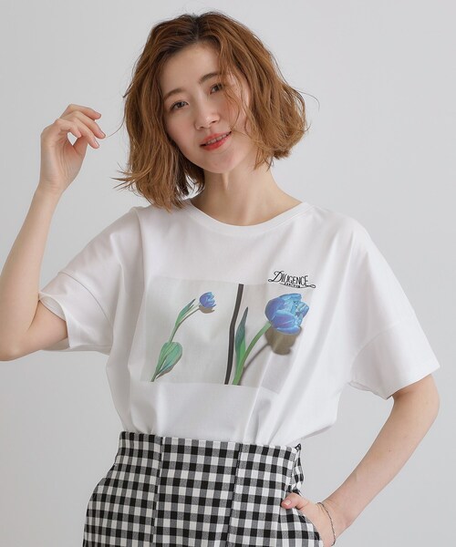 grove（グローブ）の「【コラボITEM】DILIGENCE PARLOUR フォトフレアTシャツ（Tシャツ/カットソー・レディース・ホワイト系3/オフホワイト・02/03/01/04/05）」の14枚目の写真