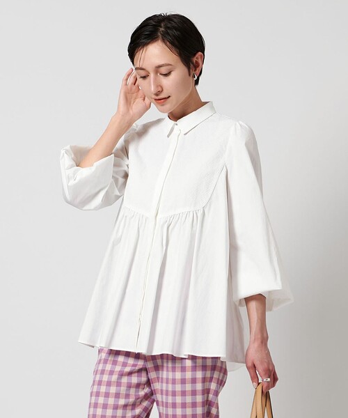 新品　UNITED ARROWS エンブロイダリー ドルマンスリーブブラウス　白 UNITED ARROWS｜エンブロイダリー ドルマンスリーブ ブラウス