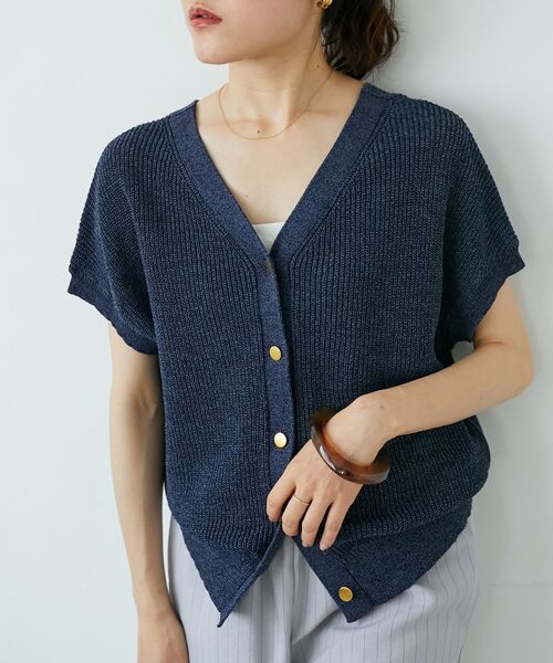 le.coeur blanc（ルクールブラン）の「ペーパーヤーン畦編み2WAYニット（ニット/セーター・レディース・ベージュ/オフホワイト/ラベンダー/ネイビー・38）」の18枚目の写真