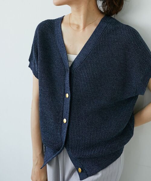 le.coeur blanc（ルクールブラン）の「ペーパーヤーン畦編み2WAYニット（ニット/セーター・レディース・ベージュ/オフホワイト/ラベンダー/ネイビー・38）」の20枚目の写真