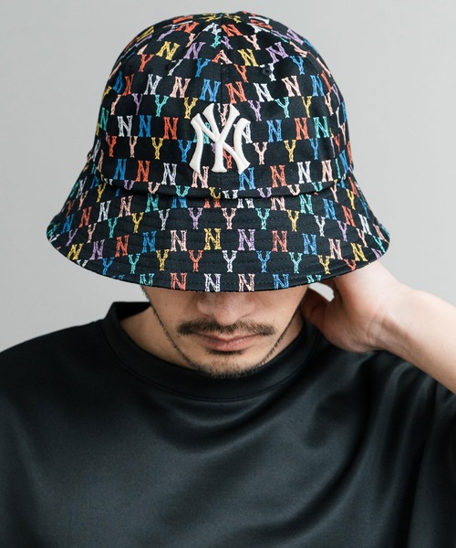 ★韓国の人気★【MLB】★DIA MONOGRAM POINT BUCKET HA.T★ エムエルビーコリア MLB Korea Denim Dia Monogram Bucket Hat