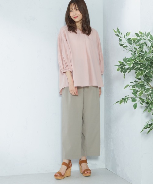 GALLORIA(ギャローリア)の「袖プリーツブラウス(シャツ/ブラウス・レディース・スモークピンク/ネイビー/ライトブルー・LL/S/M/L)」の15枚目の写真