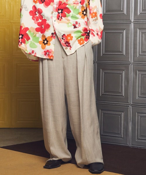 UNISEX》Triacetate Prime-Wide Two-tuck Slacks/トリアセテート