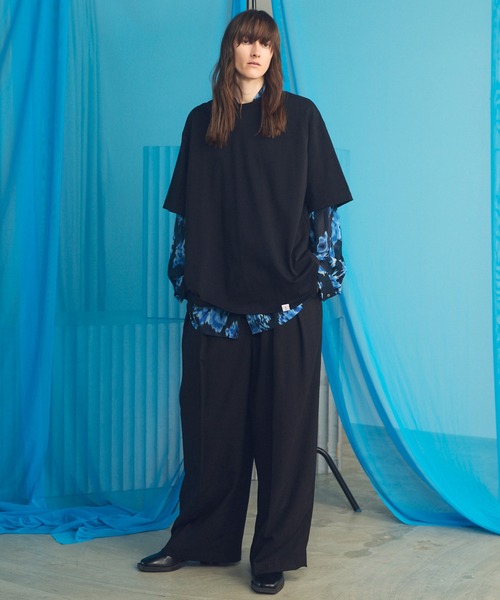 MAISON SPECIAL（メゾンスペシャル）の「《UNISEX》Triacetate Prime-Wide Two-tuck Slacks/トリアセテートプライムワイドツータックスラックス【MAISON SPECIAL/メゾンスペシャル】■セットアップ対応■（スラックス・メンズ・ブラック/グレイッシュベージュ/チャコールグレー/ブルー・0/1/2）」の10枚目の写真