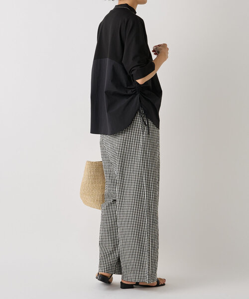 BEARDSLEY（ビアズリー）の「サイドシャーリングカットソー（Tシャツ/カットソー・レディース・ホワイト/ブラック・FREE）」の7枚目の写真