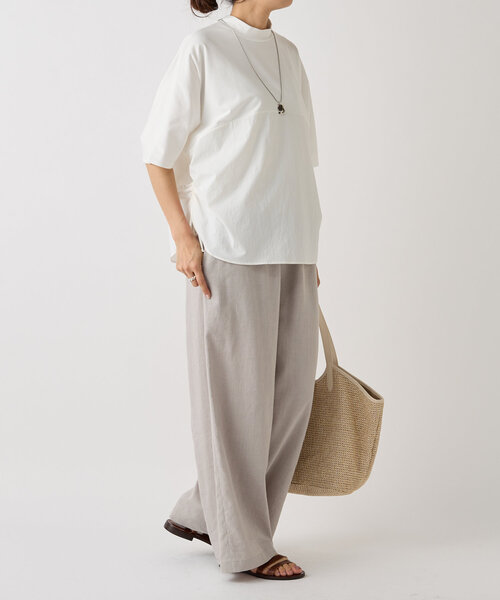 BEARDSLEY（ビアズリー）の「サイドシャーリングカットソー（Tシャツ/カットソー・レディース・ホワイト/ブラック・FREE）」の22枚目の写真