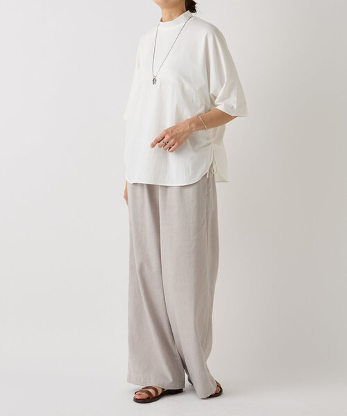 BEARDSLEY（ビアズリー）の「サイドシャーリングカットソー（Tシャツ/カットソー・レディース・ホワイト/ブラック・FREE）」の19枚目の写真