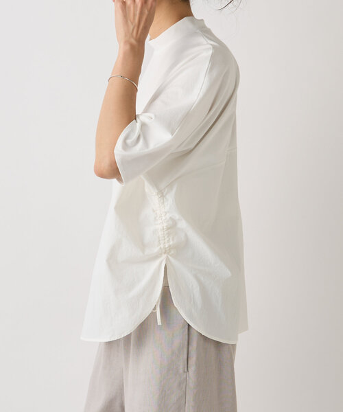 BEARDSLEY（ビアズリー）の「サイドシャーリングカットソー（Tシャツ/カットソー・レディース・ホワイト/ブラック・FREE）」の16枚目の写真