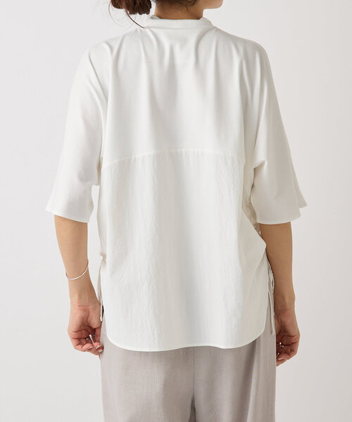 BEARDSLEY（ビアズリー）の「サイドシャーリングカットソー（Tシャツ/カットソー・レディース・ホワイト/ブラック・FREE）」の14枚目の写真