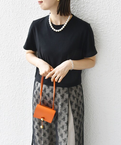 SHIPS(シップス)の「【WEB限定】ラッセル レース ドッキング TEE(Tシャツ/カットソー・レディース・ブラック/オフホワイト・ONE SIZE)」の10枚目の写真
