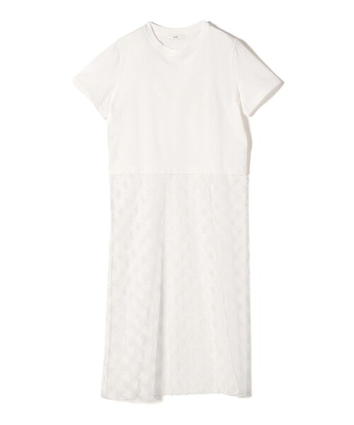 SHIPS(シップス)の「【WEB限定】ラッセル レース ドッキング TEE(Tシャツ/カットソー・レディース・ブラック/オフホワイト・ONE SIZE)」の9枚目の写真