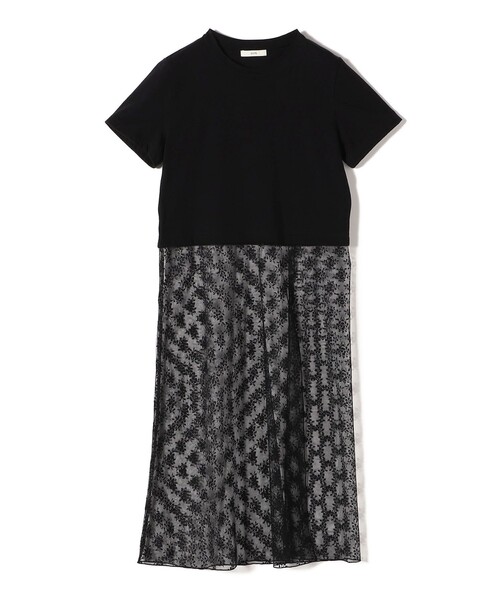 SHIPS(シップス)の「【WEB限定】ラッセル レース ドッキング TEE(Tシャツ/カットソー・レディース・ブラック/オフホワイト・ONE SIZE)」の3枚目の写真