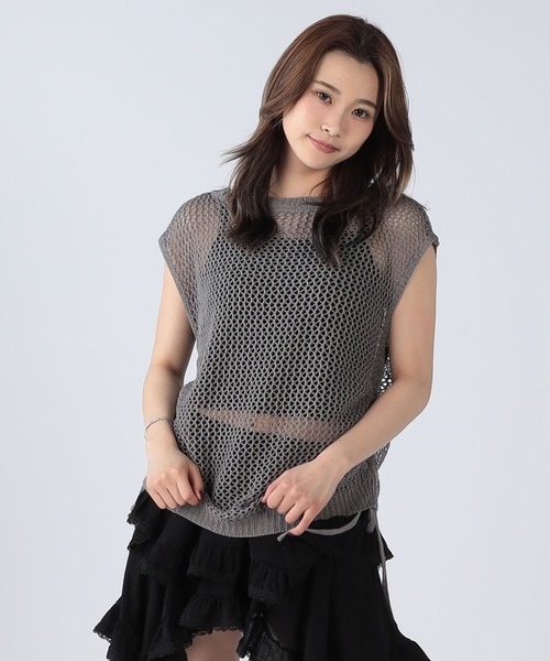 CECIL McBEE(セシルマクビー)の「接触冷感ウォッシャブルサイドドロストニットトップス(ニット/セーター・レディース・ベージュ/チャコールグレー/カーキ/ブラック・MEDIUM)」の7枚目の写真