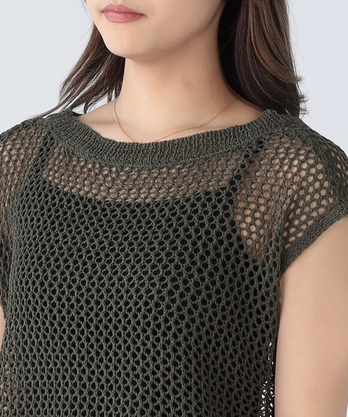 CECIL McBEE(セシルマクビー)の「接触冷感ウォッシャブルサイドドロストニットトップス(ニット/セーター・レディース・ベージュ/チャコールグレー/カーキ/ブラック・MEDIUM)」の12枚目の写真