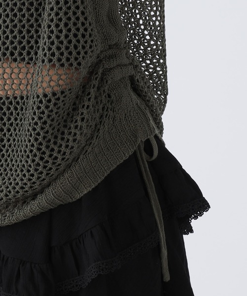 CECIL McBEE(セシルマクビー)の「接触冷感ウォッシャブルサイドドロストニットトップス(ニット/セーター・レディース・ベージュ/チャコールグレー/カーキ/ブラック・MEDIUM)」の14枚目の写真