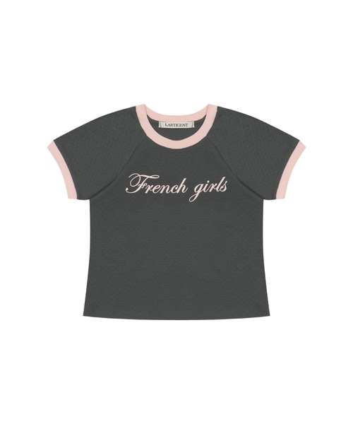 LARTIGENT(ラーティゼン)の「L15 RINGER T-SHIRT(Tシャツ/カットソー・レディース・ホワイト/スカイブルー/チャコール・FREE)」の16枚目の写真
