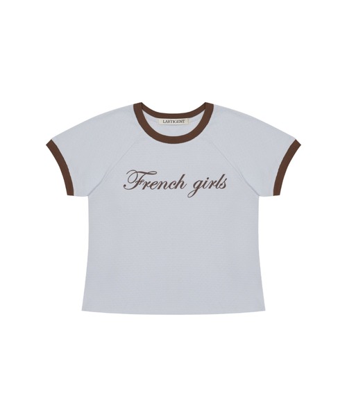 LARTIGENT(ラーティゼン)の「L15 RINGER T-SHIRT(Tシャツ/カットソー・レディース・ホワイト/スカイブルー/チャコール・FREE)」の18枚目の写真