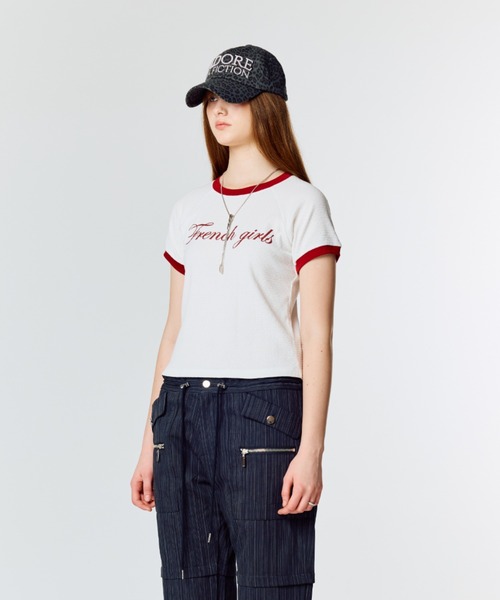LARTIGENT(ラーティゼン)の「L15 RINGER T-SHIRT(Tシャツ/カットソー・レディース・ホワイト/スカイブルー/チャコール・FREE)」の11枚目の写真