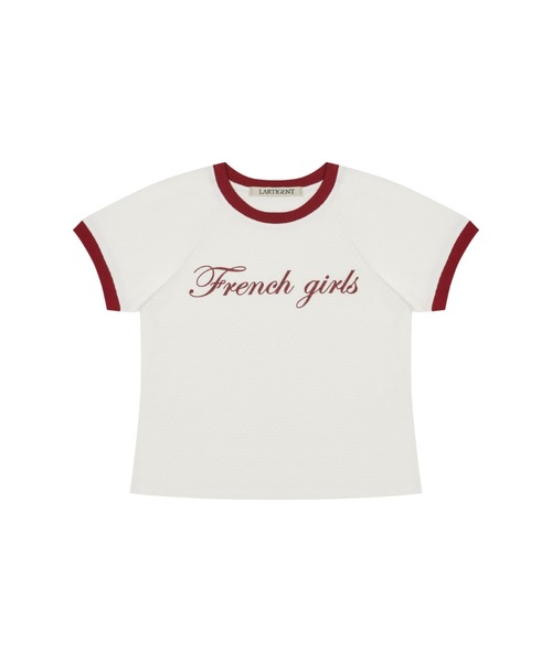 LARTIGENT(ラーティゼン)の「L15 RINGER T-SHIRT(Tシャツ/カットソー・レディース・ホワイト/スカイブルー/チャコール・FREE)」の20枚目の写真