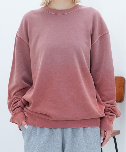 BANKS（バンクス）の「CREW /BANKS JOURNALバンクスジャーナルクルーネック古着風無地ウェット（スウェット・メンズ・ブルー/オートミール/ダークオレンジ・LARGE/MEDIUM/X-LARGE）」の3枚目の写真