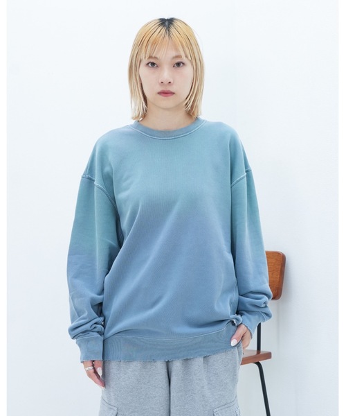 BANKS（バンクス）の「CREW /BANKS JOURNALバンクスジャーナルクルーネック古着風無地ウェット（スウェット・メンズ・ブルー/オートミール/ダークオレンジ・LARGE/MEDIUM/X-LARGE）」の14枚目の写真