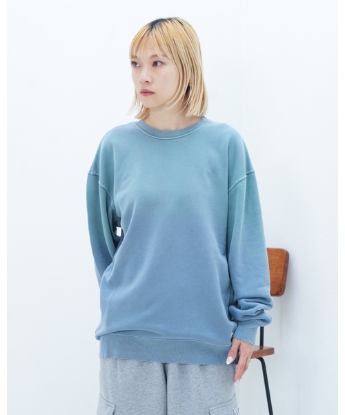 BANKS（バンクス）の「CREW /BANKS JOURNALバンクスジャーナルクルーネック古着風無地ウェット（スウェット・メンズ・ブルー/オートミール/ダークオレンジ・LARGE/MEDIUM/X-LARGE）」の15枚目の写真