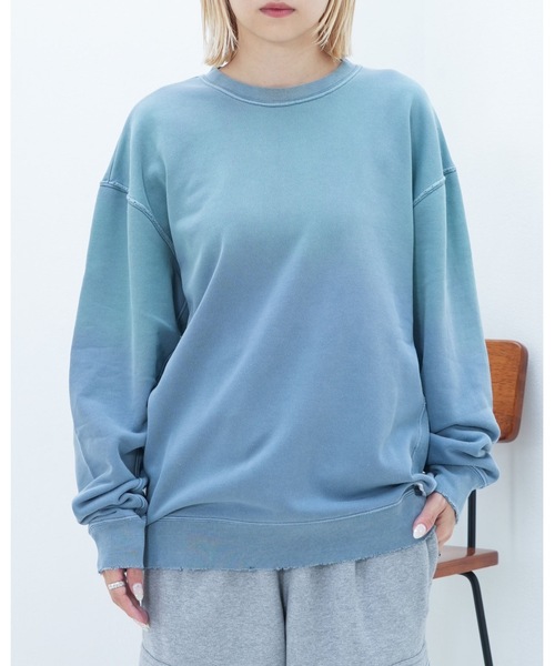 BANKS（バンクス）の「CREW /BANKS JOURNALバンクスジャーナルクルーネック古着風無地ウェット（スウェット・メンズ・ブルー/オートミール/ダークオレンジ・LARGE/MEDIUM/X-LARGE）」の17枚目の写真